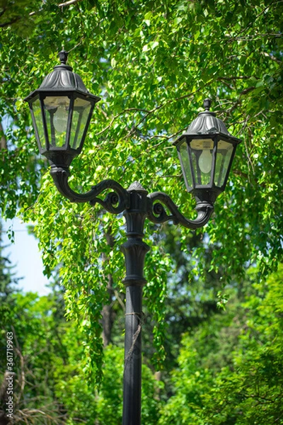 Obraz Forged lantern made of dark metal