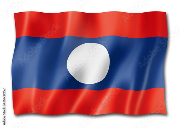 Obraz Laos flag isolated on white