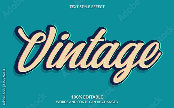 Fototapeta Editable Text Effect, Classic Vintage Text Style