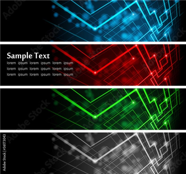 Obraz abstract glowing banners
