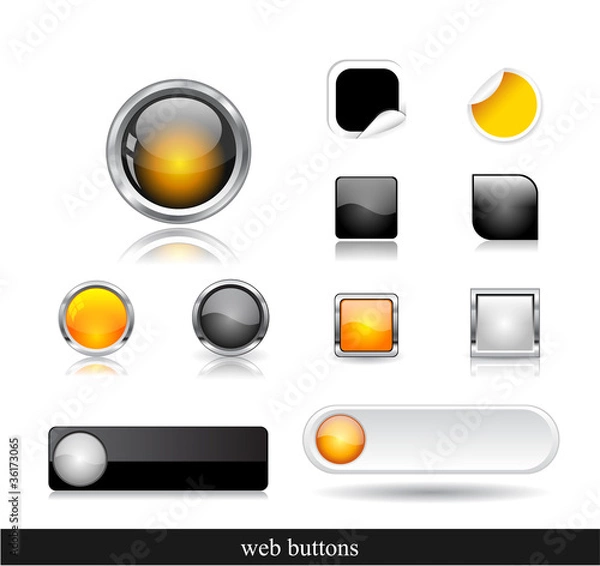 Obraz Set of dark  web buttons