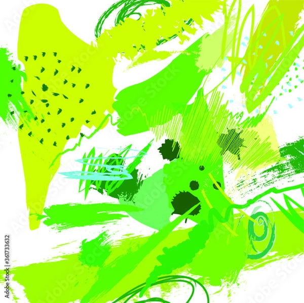 Obraz Abstract colorful  paint brush and  scribble lines pattern background. colorful  nice brush strokes and hand drawn background.  beautiful grunge and stripes  background. cute kids sketch drawing