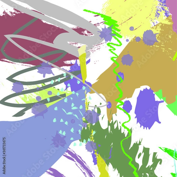 Obraz Abstract colorful  paint brush and  scribble lines pattern background. colorful  nice brush strokes and hand drawn background.  beautiful grunge and stripes  background. cute kids sketch drawing