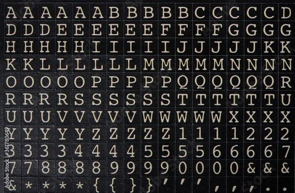 Obraz Label wtih letter and numbers