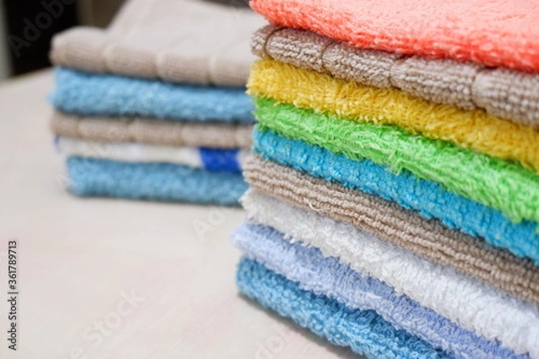 Fototapeta stack of colorful towels