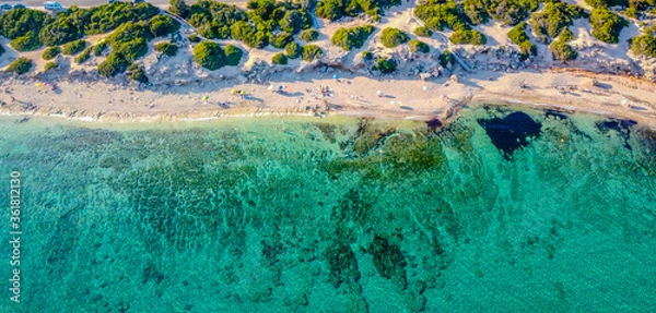 Fototapeta Punta Prosciutto is a wonderful stretch of Salento coast, part of the Municipality of Porto Cesareo, Puglia region, South Italy. long and unspoiled beach