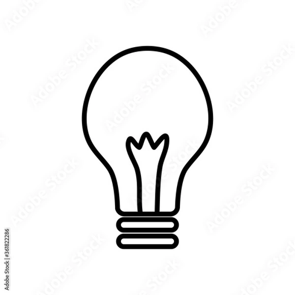 Fototapeta simple light bulb icon, line style