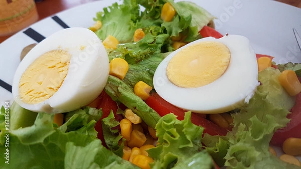 Obraz Salade et demi œuf dur