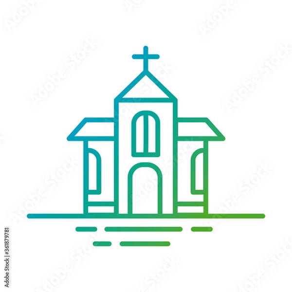 Fototapeta church building gradient style icon