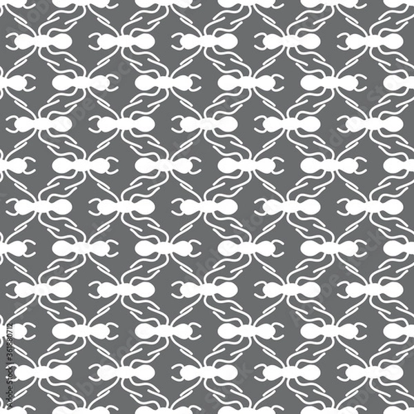 Fototapeta Big ant in a line seamless repeat pattern background