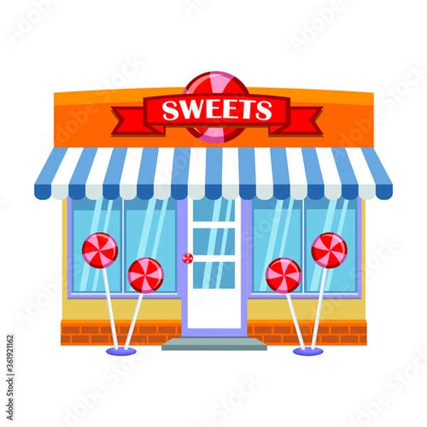 Fototapeta Store vector icon.Cartoon vector icon isolated on white background store.