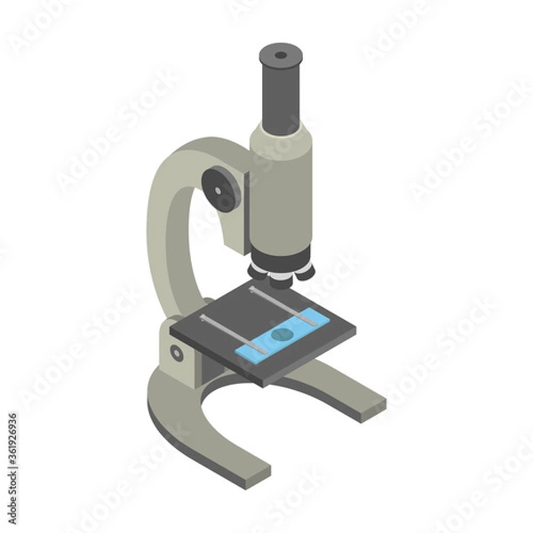 Fototapeta Microscope vector icon.Isometric vector icon isolated on white background microscope.
