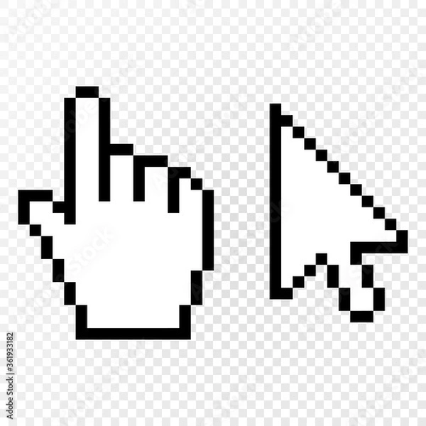 Fototapeta Set of 2 pixel cursors. Vector eps10.