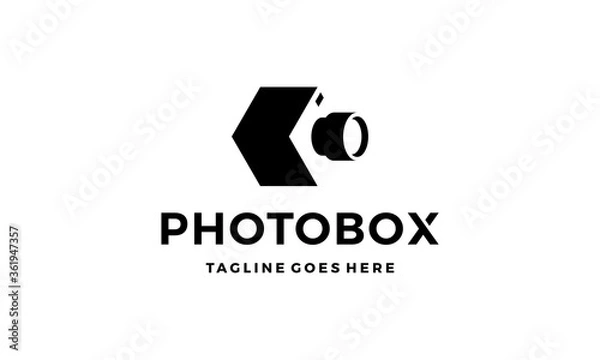 Obraz photo box logo design concept