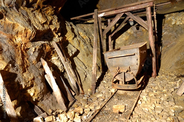 Obraz Underground mine trolley