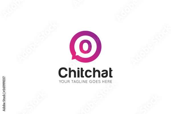 Obraz Initial letter o chat, message logo and icon vector illustration