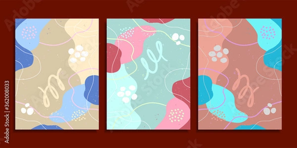 Fototapeta Set of backgrounds for social media platform, stories, banner with abstract shapes, lines and textures Visual design for your social networks, personal blog, shop.