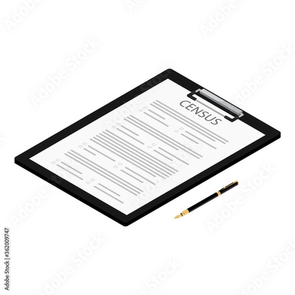 Fototapeta Spis ludności. Formularz spisowy 2020.