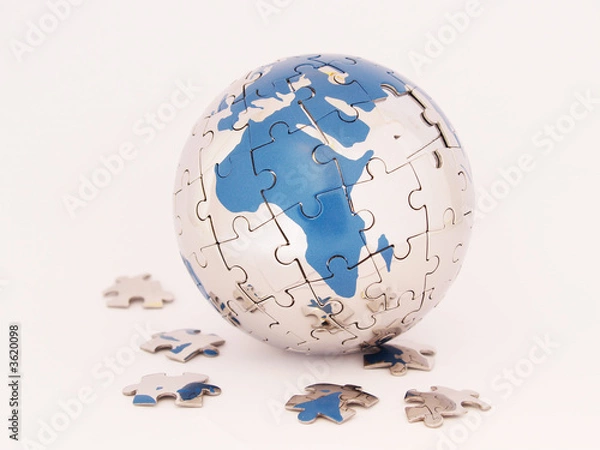 Obraz globe puzzle