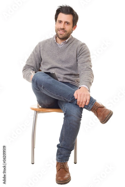 Fototapeta casual man on a chair
