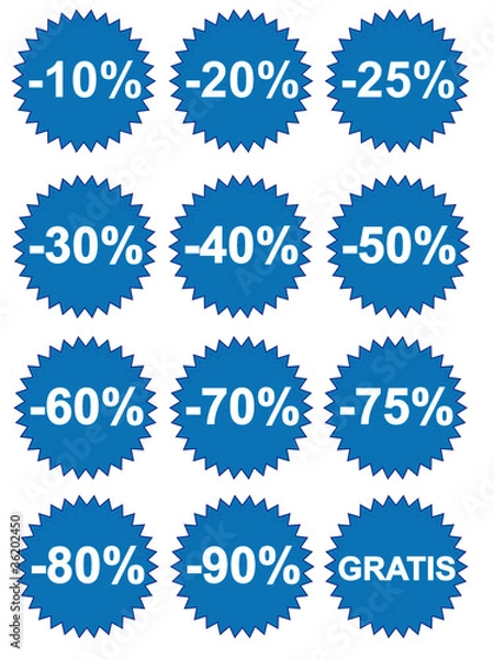 Fototapeta Rabatt Button 10 - 90%, Gratis