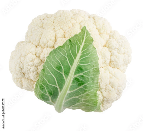 Fototapeta Cauliflower isolated on white background with clipping path