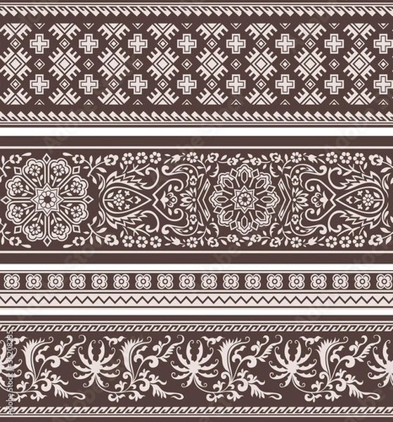Obraz indian style floral border set