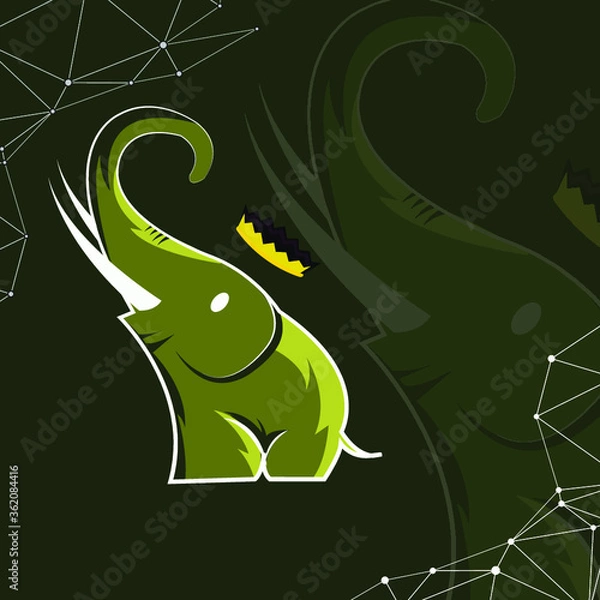Obraz green elephant vector