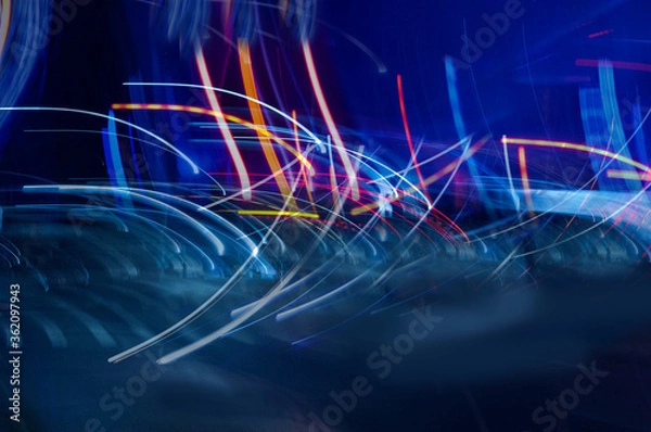 Obraz abstract blue light streaks