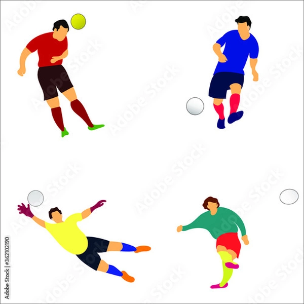 Obraz soccer players vector