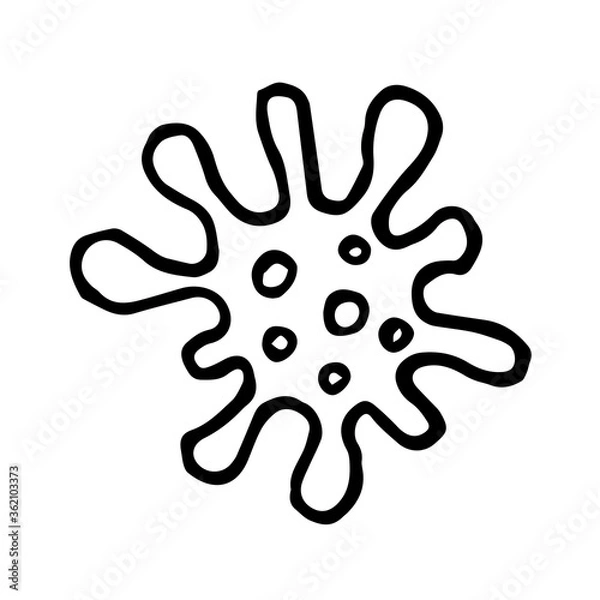 Obraz hand-drawn virus in doodle