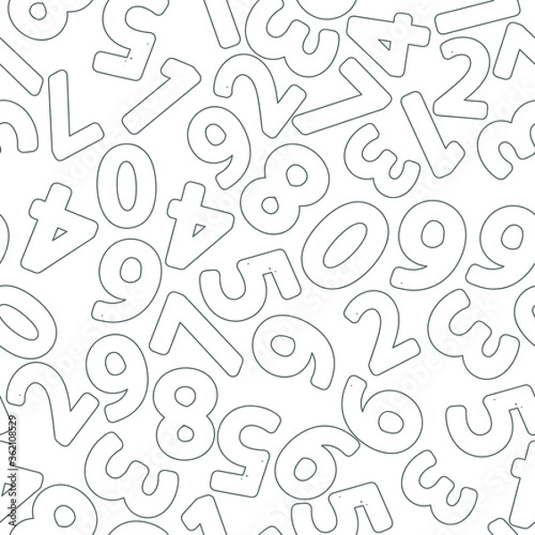 Obraz Seamless pattern with numbers for school design.