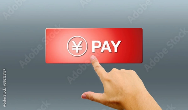 Obraz キャッシュレス決済と男性の手