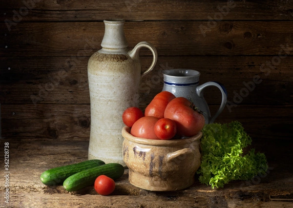 Obraz still life with vegetables on table