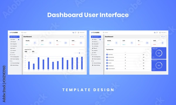 Fototapeta Dashboard User Interface Template Design