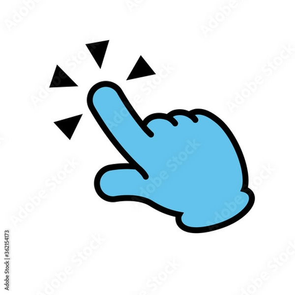 Fototapeta Gloved hand cursor. Icon pointer click