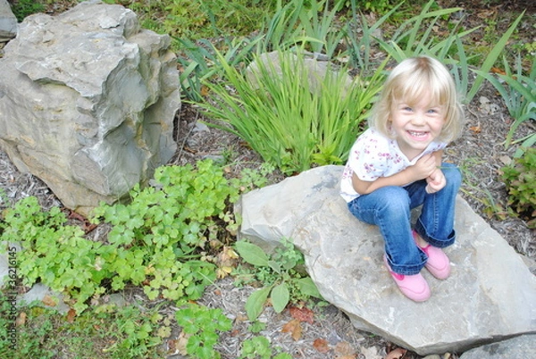 Fototapeta Child making funny faces.
