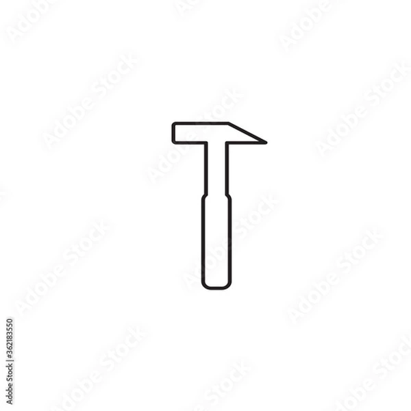 Fototapeta Hammer line icon vector