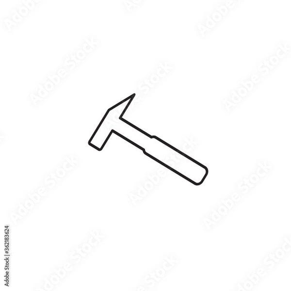 Fototapeta Hammer line icon vector