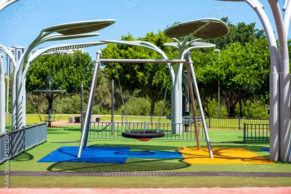 Obraz city public playground for games