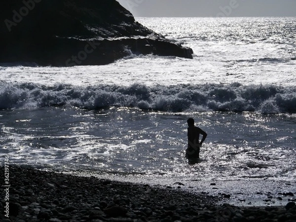 Obraz muž na pláži