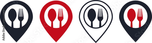 Obraz Restaurant map pin symbol vector icon