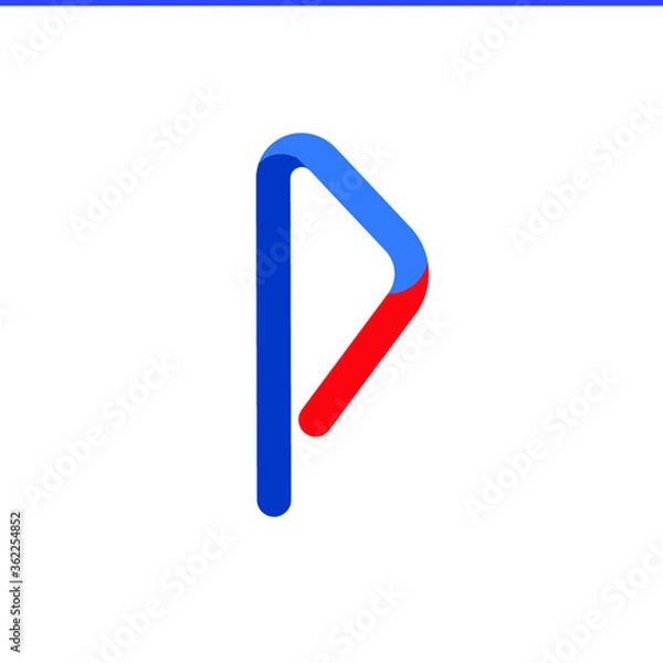 Obraz p logo, blue, red, 