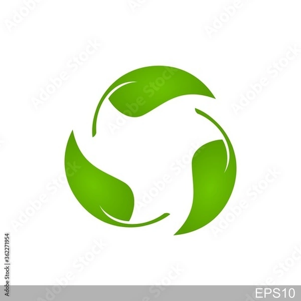 Obraz  bio recyclable degradable label logo template.vector design