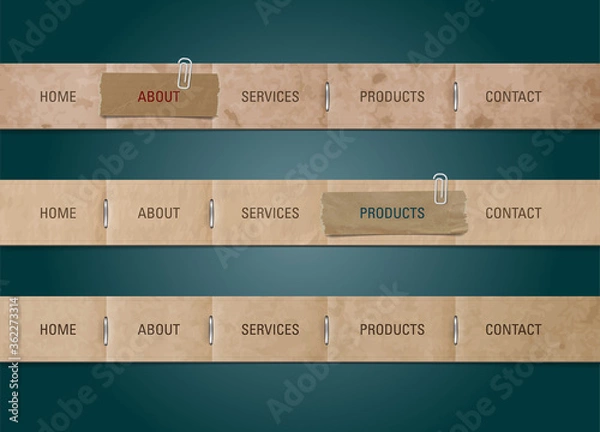 Fototapeta vector old paper navigation bar for web