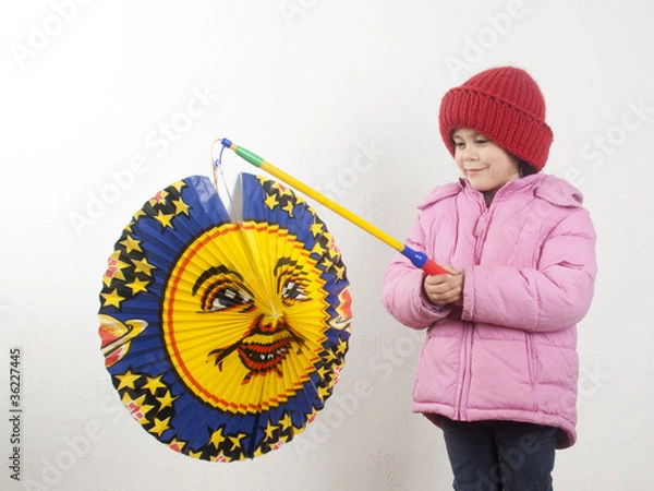 Obraz Kind mit Laterne