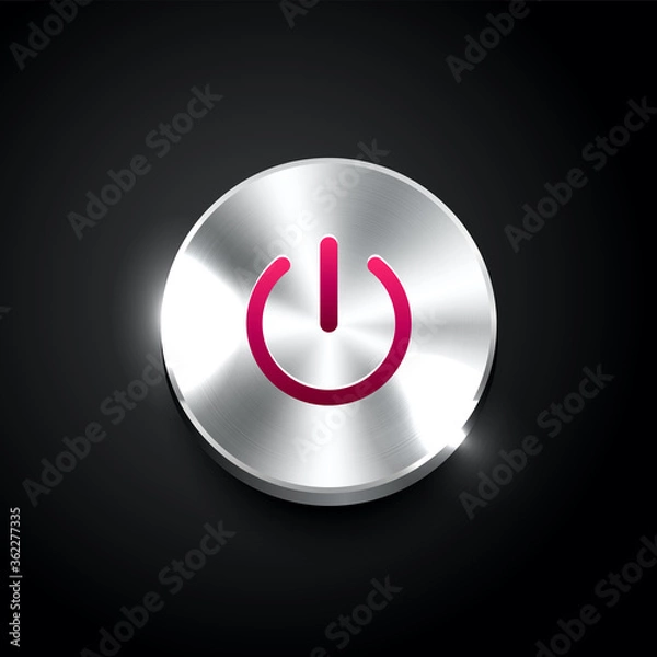 Fototapeta power button on black background
