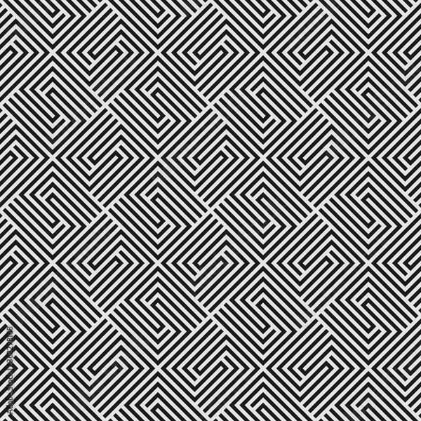 Fototapeta Seamless meander pattern with elements of geometric stripes