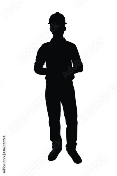Obraz Male engineer silhouette vector