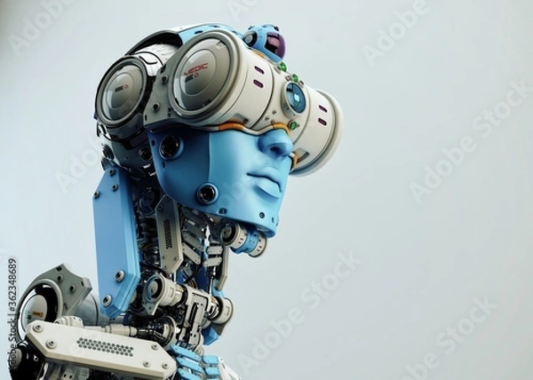Fototapeta Stylish dragonfly robotic man, 3d rendering